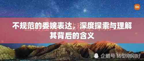 不规范的委婉表达,深度探索与理解其背后的含义