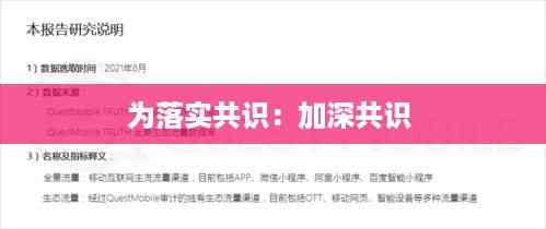 为落实共识:加深共识